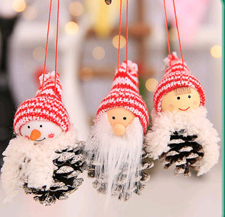 Christmas Gift Set of 3 Snowman Doll Ornaments