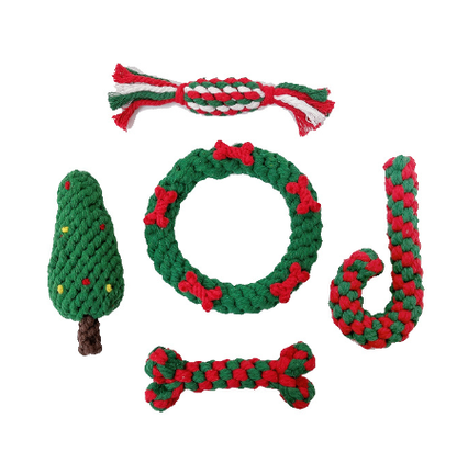 Cotton Thread Dog Toy - Christmas Tree Gift