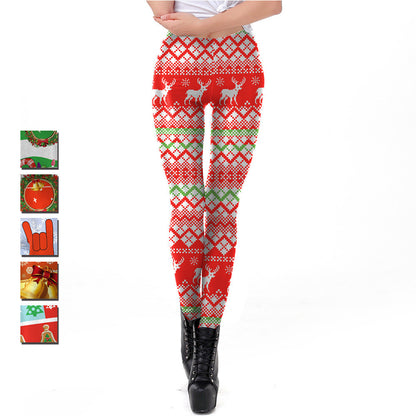 Christmas Gift Digital Print High Elastic Leggings