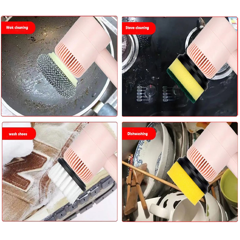Electric Cleaning Brush 3 Brush Heads Cleaner Multifunctional Christmas Gift