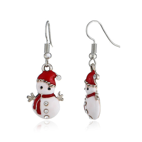 Snowman Earrings - Christmas Jewelry