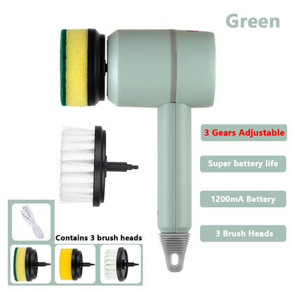 Electric Cleaning Brush 3 Brush Heads Cleaner Multifunctional Christmas Gift