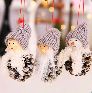 Christmas Gift Set of 3 Snowman Doll Ornaments