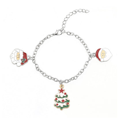 Christmas Tree Necklace Santa Pendant