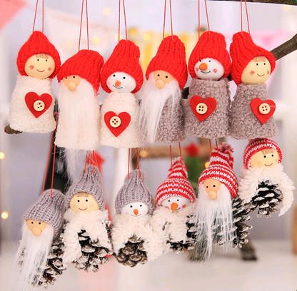Christmas Gift Set of 3 Snowman Doll Ornaments