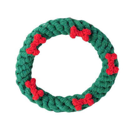 Cotton Thread Dog Toy - Christmas Tree Gift